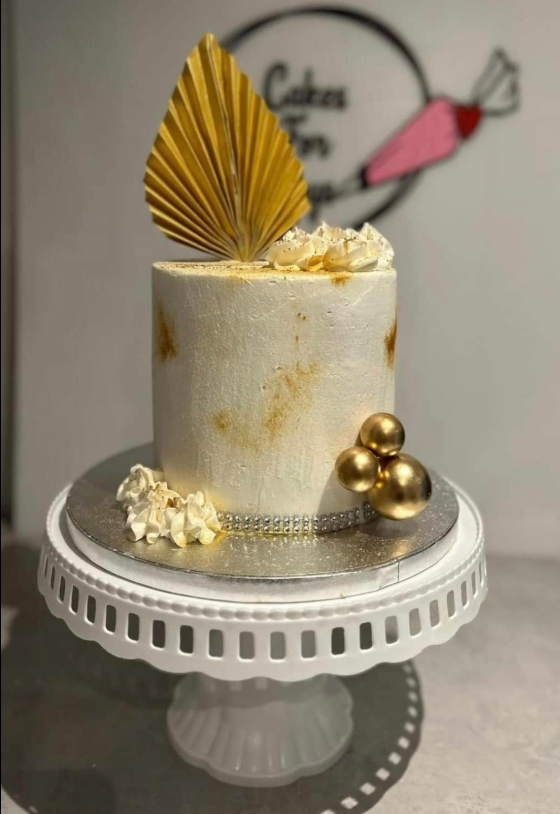 Gold & White Cake