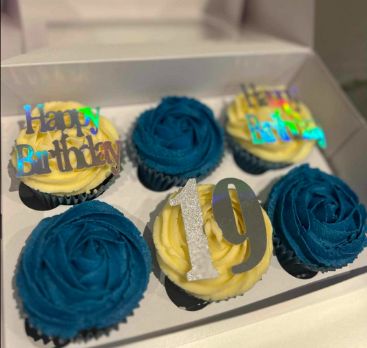 Blue Birthday Cupcakes