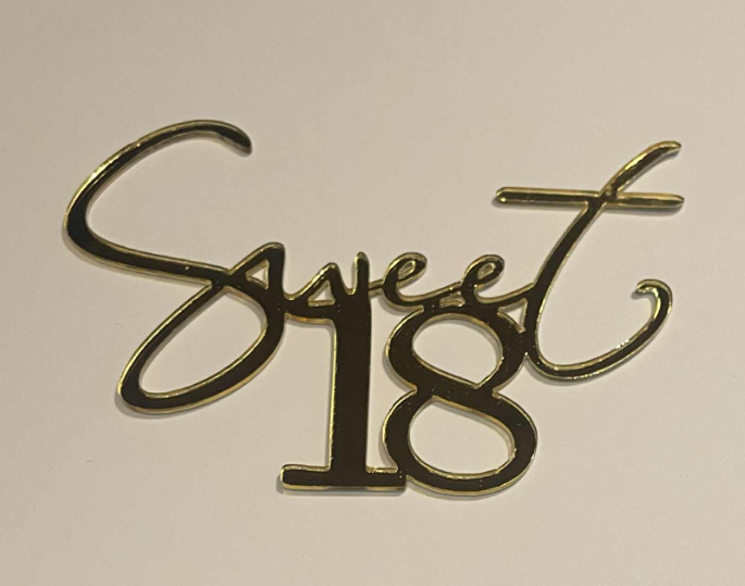 Acrylic Sweet 18th Cake topper