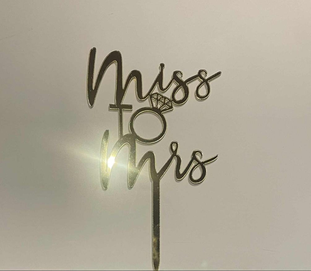 Ms to Mrs Wedding celebration cake topper