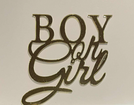 Acrylic Boy or Girl cake toppers