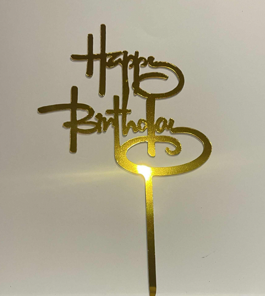 Acrylic happy birthday cake topper