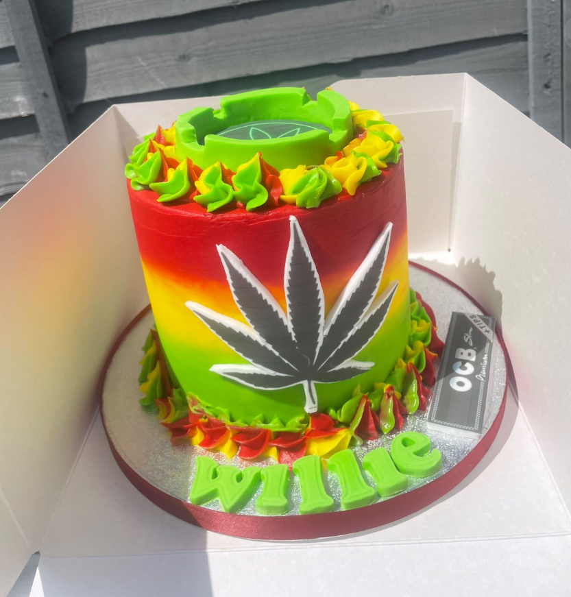 Weed theme cake